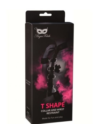 Fetish T-shape Collar and Wrist restraint AF 1051 -3